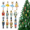 1Set Christmas Tree Hanging Pendant Wooden Nutcracker Soldier Puppet Pendant Christmas Party Atmosphere New Year Home Decoration