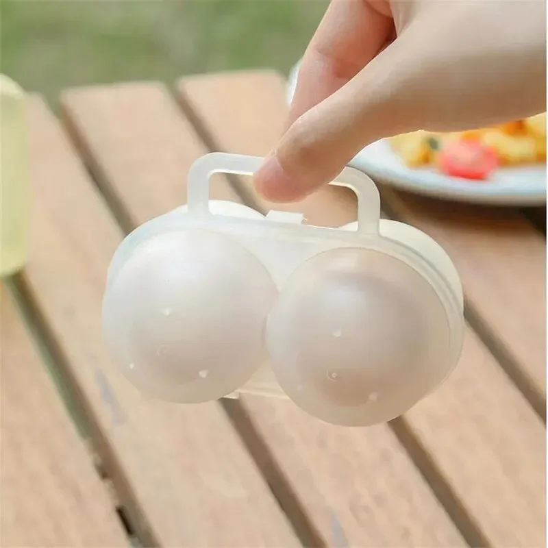 1pc 2-Cell Outdoor Portable Egg Box Plastic Egg Tray Refrigerator Egg Storage Box Shock-absorbing And Anti Drop Egg Loade - Image 2