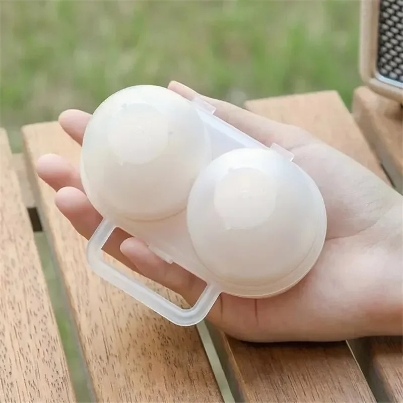 1pc 2-Cell Outdoor Portable Egg Box Plastic Egg Tray Refrigerator Egg Storage Box Shock-absorbing And Anti Drop Egg Loade - Image 4