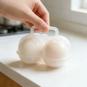 1pc 2-Cell Outdoor Portable Egg Box Plastic Egg Tray Refrigerator Egg Storage Box Shock-absorbing And Anti Drop Egg Loade