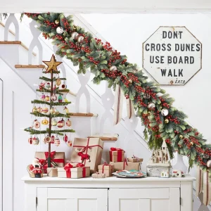 1pc Artificial Green Plants Christmas Tree Garland Wreaths Home Party Decoration Outdoor Yard Pine Tree Rattan Hanging Ornament