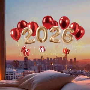 1pc Happy New Year 2026 Christmas Decorative Sticker Glass Window Static Sticker Merry Xmas Shopping Center Shop Deco Sticker