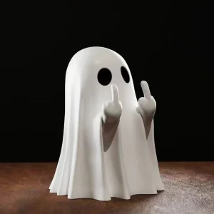 1pc Middle Finger Ghost Statue, 7.5cm Terrifying Ghost Decoration, Halloween Ghost Small Statue Ghost Decoration