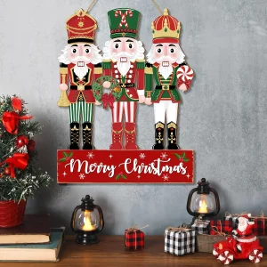 1pc Nutcracker Soldier Wooden Pendant Christmas Tree Ornament Festival Supplies Christmas Party Decoration Holiday Door Hanging