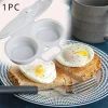1pc Reusable Microwave Egg Poacher - Round Shape Plastic Egg Steamer for Perfectly Cooked Eggs - Kitchen Supplies and Tools