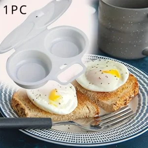 1pc Reusable Microwave Egg Poacher - Round Shape Plastic Egg Steamer for Perfectly Cooked Eggs - Kitchen Supplies and Tools