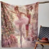 1pc Vintage Ballet Nutcracker Christmas Print Flannel Throw Blanket - Soft, Cozy, All-Season, 250-300gsm, Digital Print for Sofa