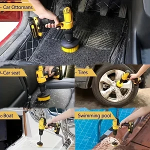 1pc/3Pcs Electric Drill-Brush Kit Power Scrubber Brush For Carpet Bathroom Surface Tub Furniture Shower Tile Tires Cleaning Tool