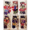 1set Wooden Nutcracker Soldier Christmas Tree Hanging Decor Nutcracker Puppet Xmas Wooden Pendants For New Year Home Ornaments