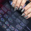 1sheet 3D Holographic Glitter Spider Web Nail Stickers Halloween Shiny Laser Spiders' Web Nail Decals Self-adhesive Nail Decora
