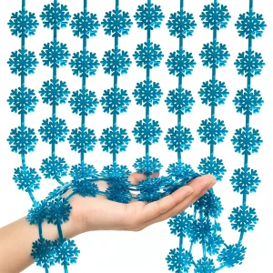 1x2M Snowflake Curtain Backdrop Hanging Foil Fringe Hanging Banner Wall Decor for Winter Frozen Birthday Christmas Party Decor