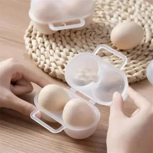 2-Cell Outdoor Portable Plastic Egg Box Shockproof Anti-drop Refrigerator Egg Storage Tray