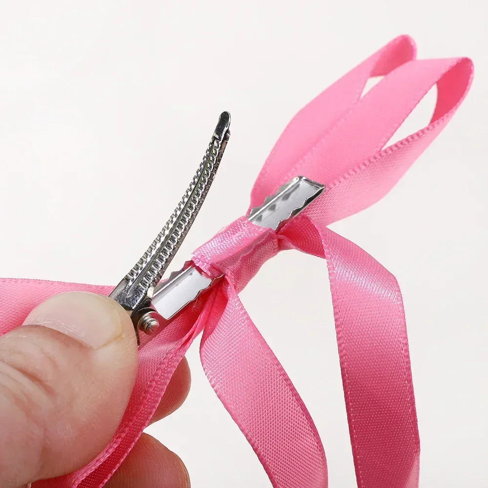 2 Pcs Fabric Hair Bow Hairpin for Women Girls Ribbon Hair Clips Headwear Black White Bow Top Clip Female Hair Accessories - Image 6