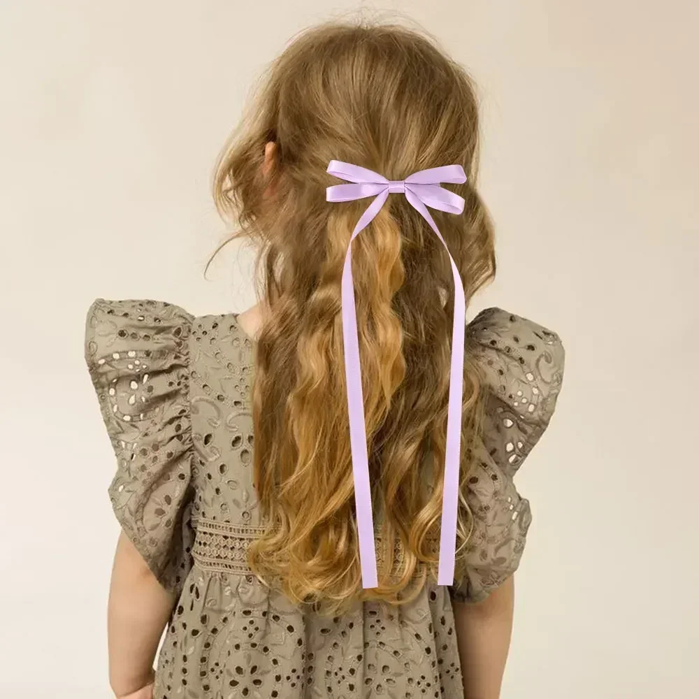 2 Pcs Fabric Hair Bow Hairpin for Women Girls Ribbon Hair Clips Headwear Black White Bow Top Clip Female Hair Accessories - Image 5