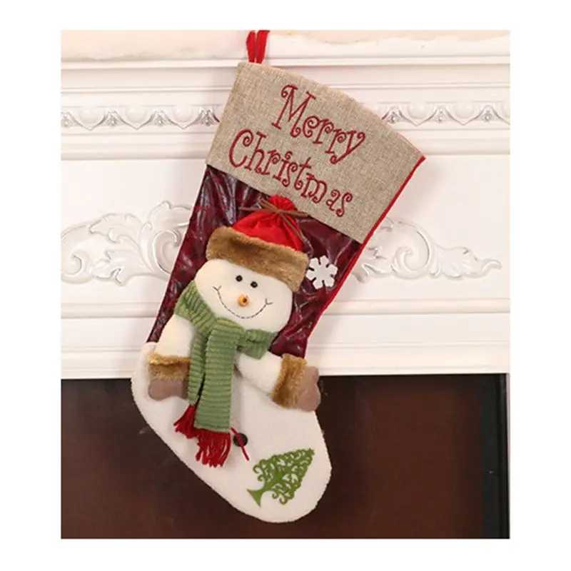2 Piece Christmas Stocking Xmas Stockings As Shown For Tree Decoration, Personalised Sock Gift Bag For Teenagers, Candy Bag-New - Image 4