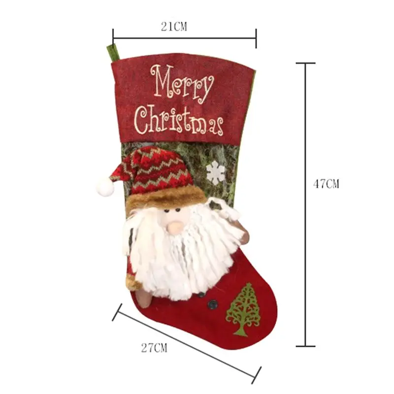 2 Piece Christmas Stocking Xmas Stockings As Shown For Tree Decoration, Personalised Sock Gift Bag For Teenagers, Candy Bag-New - Image 6