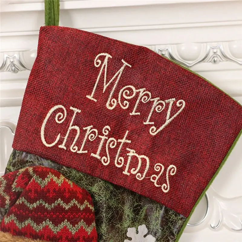 2 Piece Christmas Stocking Xmas Stockings As Shown For Tree Decoration, Personalised Sock Gift Bag For Teenagers, Candy Bag-New - Image 5