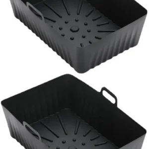 2 Silicone Mould for Hot Air Fryer Rectangular Baking Mould Air Fryer Basket Accessories Dishwasher Heat Resistant Silicone Mat