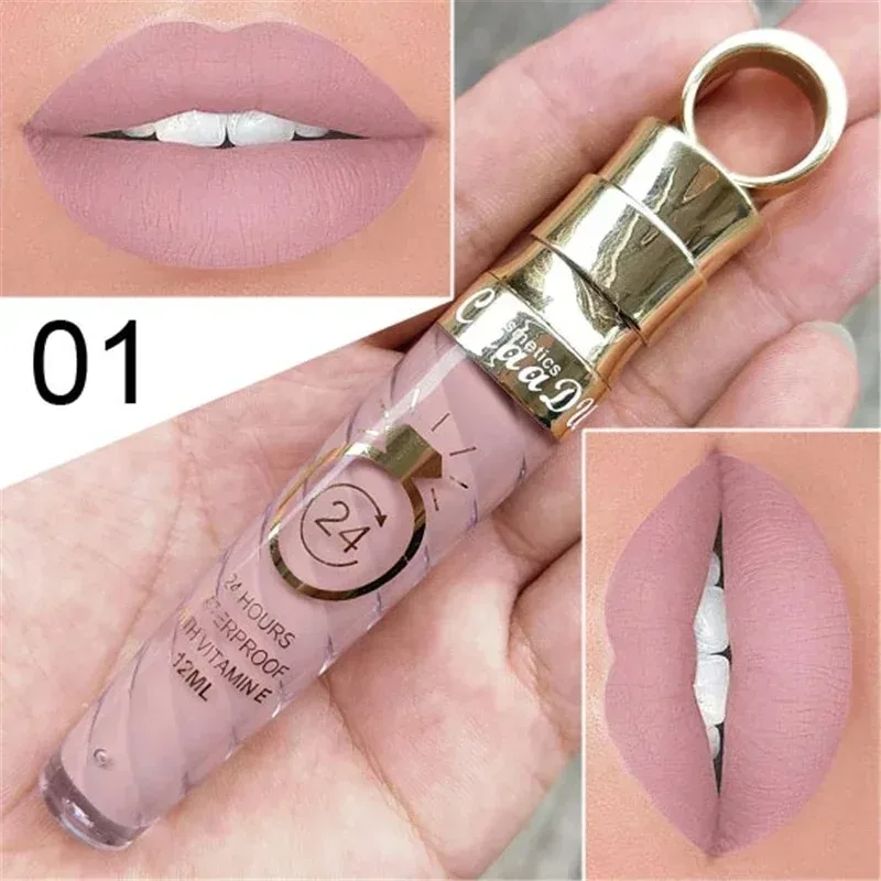 20 Colors Matte Liquid Lipstick Waterproof Long Lasting Shimmer Nude Lip Gloss Glitter Non-stick Cup Red Lip Tint Beauty Makeup - Image 2