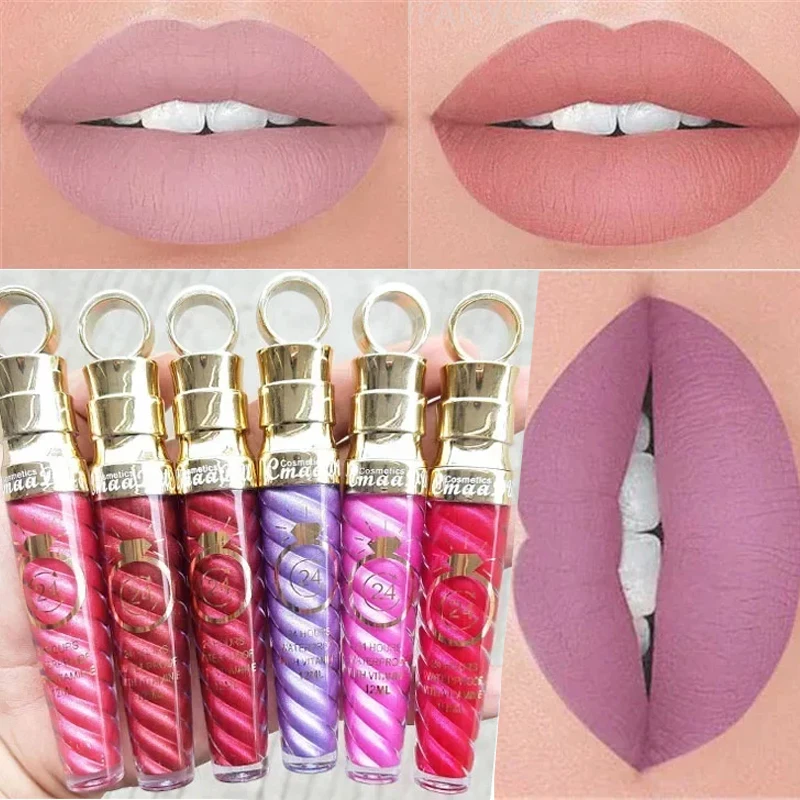 20 Colors Matte Liquid Lipstick Waterproof Long Lasting Shimmer Nude Lip Gloss Glitter Non-stick Cup Red Lip Tint Beauty Makeup - Image 3