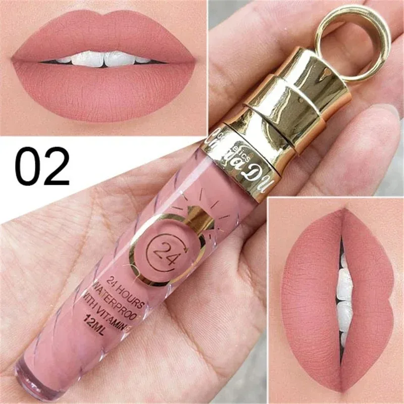 20 Colors Matte Liquid Lipstick Waterproof Long Lasting Shimmer Nude Lip Gloss Glitter Non-stick Cup Red Lip Tint Beauty Makeup - Image 5