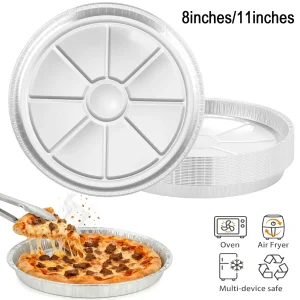 20 Pcs Aluminum Foil Pizza Tray 8"/11" Bakeware Trays Round Pizza Pan Practical Pizza Tray for Restaurant Kitchen Accessories