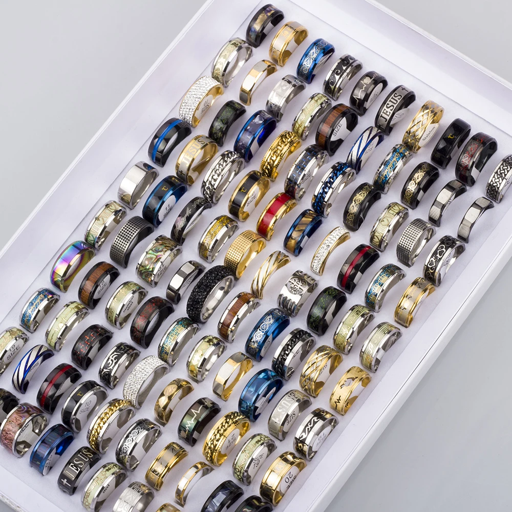 20 Pcs/lot High Quality Stainless Steel Rings for Men Women Fashion Jewelry Mix Styles Party Gifts Wholesale Jewelry - Image 5