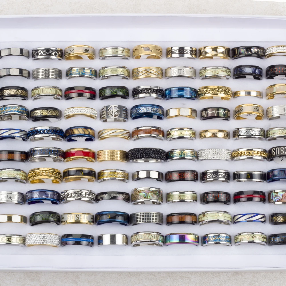 20 Pcs/lot High Quality Stainless Steel Rings for Men Women Fashion Jewelry Mix Styles Party Gifts Wholesale Jewelry - Image 6