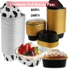 200Set/100Set Aluminum Foil Cake Container 68ml Cake Pans Liners with Lids Heat-Resistant Foil Baking Cups Cake Pan Kitchen Tool