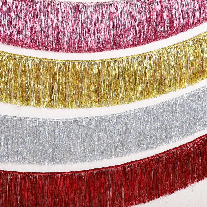 200x20cm Foil Curtain Garland Backdrop Metallic Tinsel Foil Fringe Curtain Photo Props for Birthday Bachelorette Party Decor