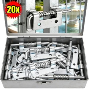 20/1PCS 304 Stainless Steel Hinge Spring Pin Safety Door Bolts Cabinet Hinges Latches Cabinet Hardware Distribution Box Latches