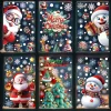 2025 Christmas Static Window Clings - Gingerbread Man Snowman Snowflake & Santa Claus Decals for Xmas Holiday Party Decorations