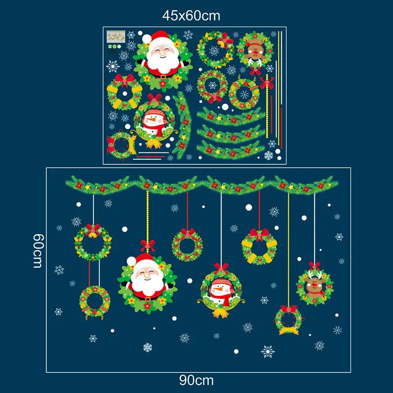 2025 Christmas Window PVC Clings Stickers Decoration For Home Room Wall Glass Merry Xmas New Year Decals Stickers - Image 5