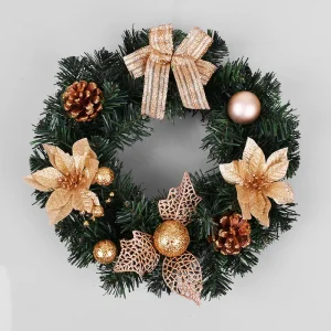 2025 Christmas Wreath Front Door Wreath no Lights Vintage Farm Wreath With Pine Cones Fall For Thanksgiving Xmas Decor 40/30cm