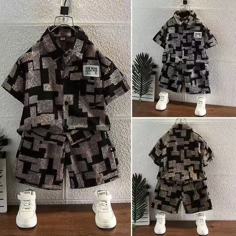 2025 New Children's Set Children's Top and Bottom Clothes Set Two Pieces Summer Outfit for Kids Boys Girls Loungewear Outfit - Image 6