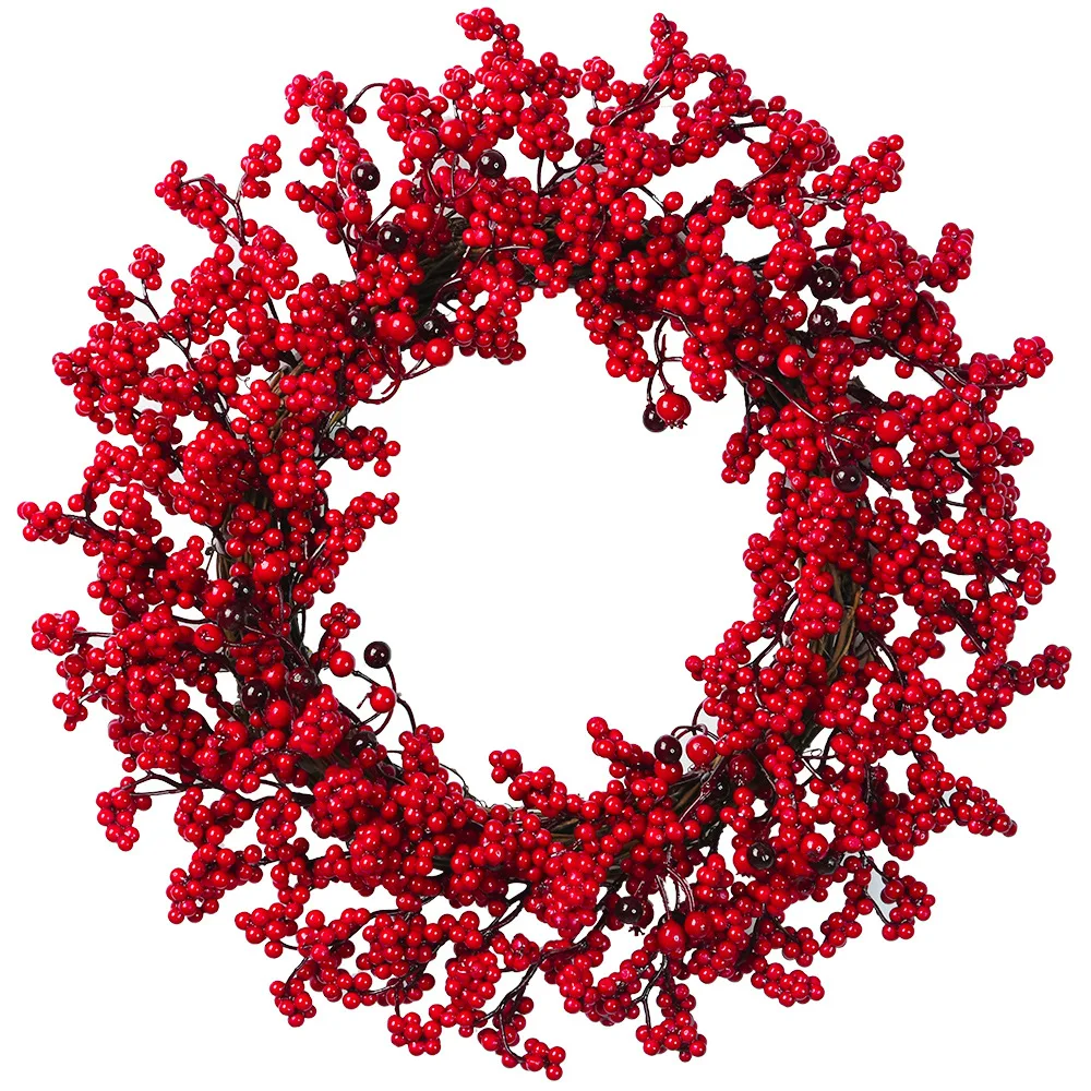 2025 New Red Berry Artificial Christmas Wreath - 17.5Inch, Durable, Realistic Details, Indoor Outdoor Door Decor, Best Seller - Image 4