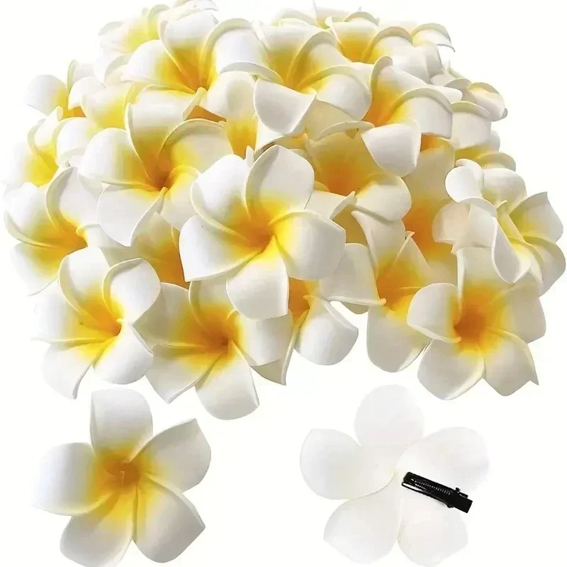 2025 New Women Plastic Flower Hair Clips Fashion Girls Hairpins Egg Flowers Barrette Hawaiian Vacation Leisure Hair Accessories - Image 4