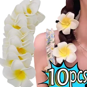 2025 New Women Plastic Flower Hair Clips Fashion Girls Hairpins Egg Flowers Barrette Hawaiian Vacation Leisure Hair Accessories