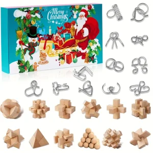 2026 24-Day Brain Teaser Advent Calendar 24 Challenging Puzzles 3D Logic Games for Teens Adults Christmas Countdown Calendar