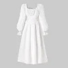 2026 Autumn Kids BOW Child Clothes Teenager Puff Sleeve TIGHT Girls Daily Wear Backless Square PRINCESS Dress 4 6 8 9 12 Year