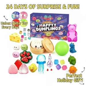 2026 Christmas Advent Calendar 24Pcs Soft Cute Squishy Fidget Toys Stress Relief Countdown Blind Box Holiday Gifts For Kids