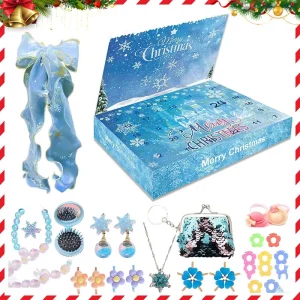 2026 Christmas Advent Calendar Box Princess Dress Up Headwear Jewelry Set DIY Hairpin New Year Christmas Countdown Calendar Gift