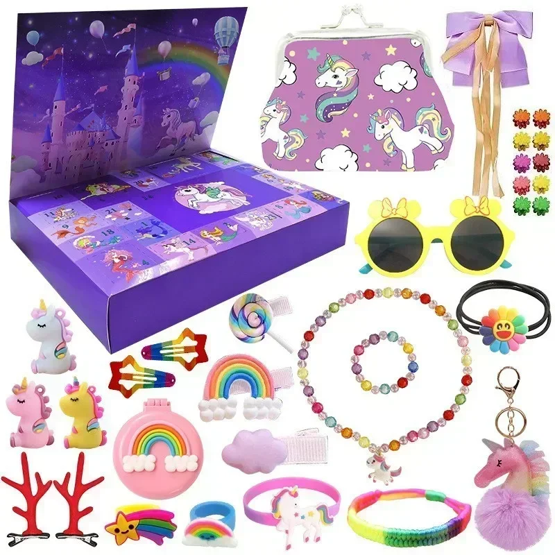 2026 Christmas Advent Calendar Gift Box Mermaid Jewelry Hairpin 24Days Countdown Calendar New Year Christmas Gifts - Image 4