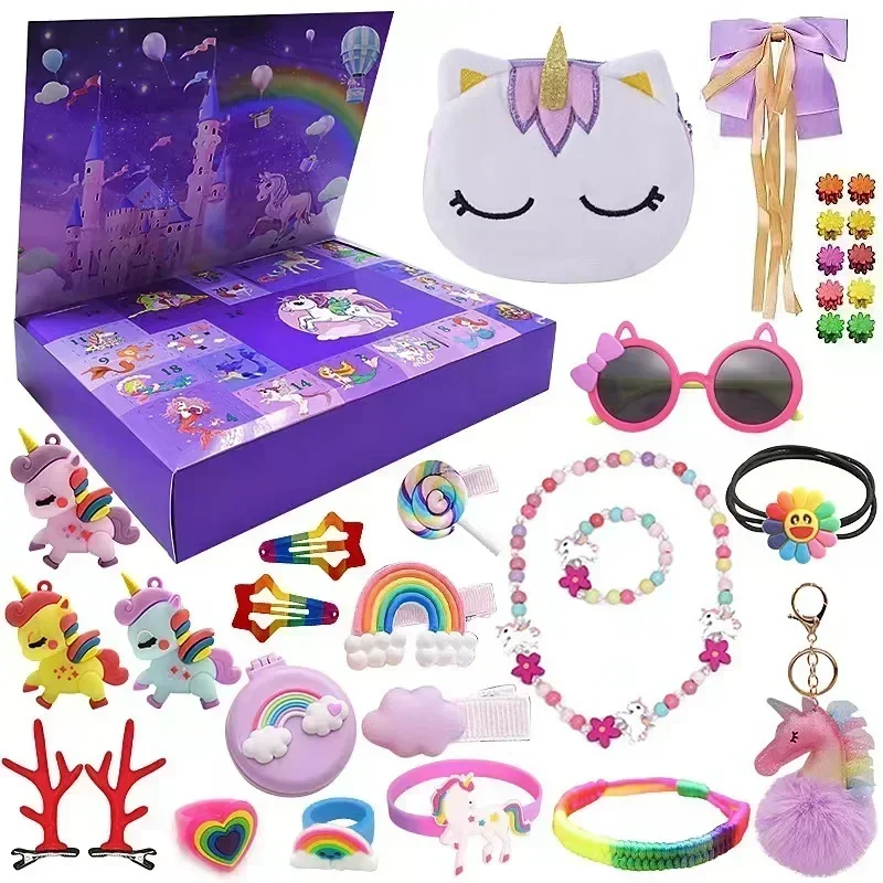2026 Christmas Advent Calendar Gift Box Mermaid Jewelry Hairpin 24Days Countdown Calendar New Year Christmas Gifts - Image 3