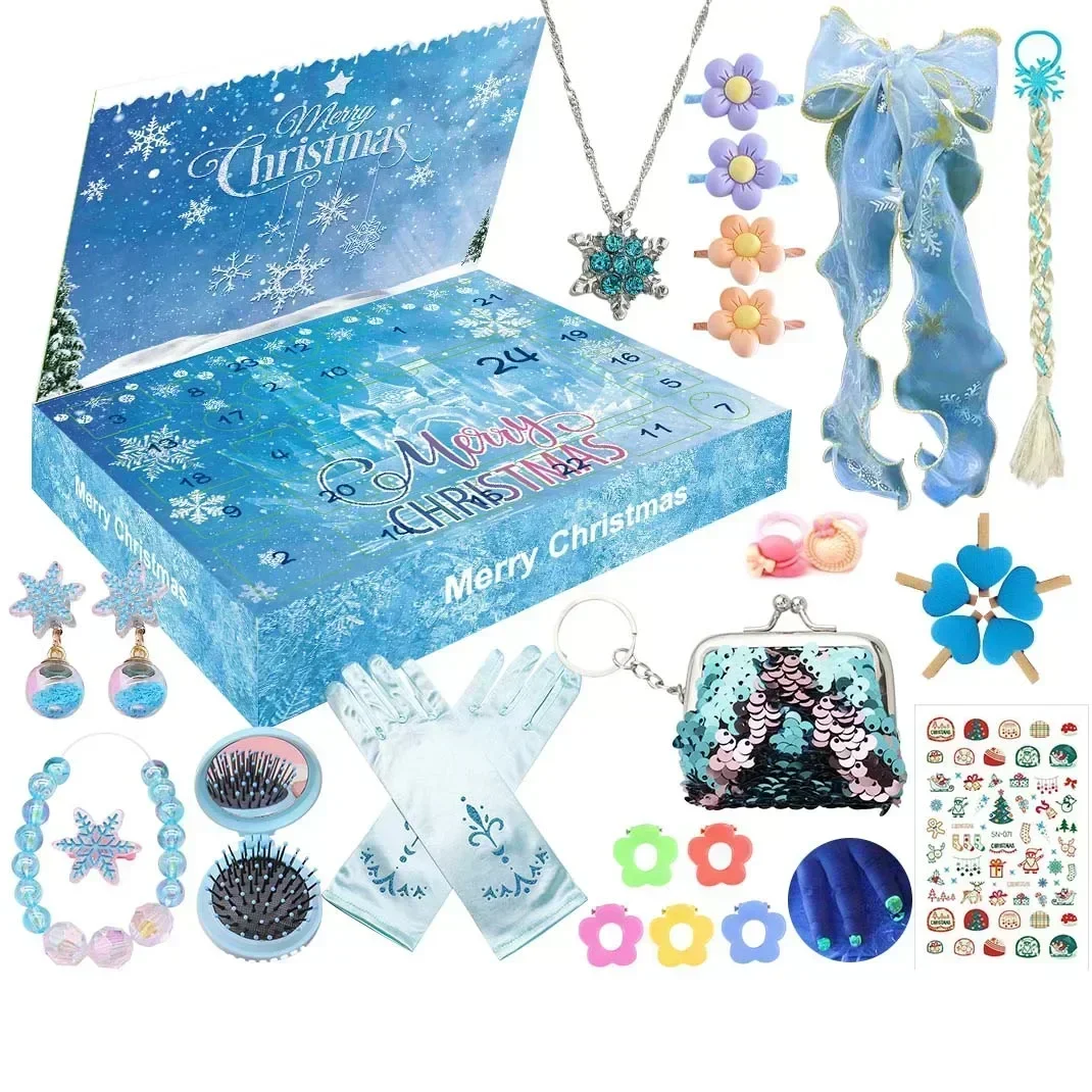 2026 Christmas Advent Calendar Gift Box Mermaid Jewelry Hairpin 24Days Countdown Calendar New Year Christmas Gifts - Image 5