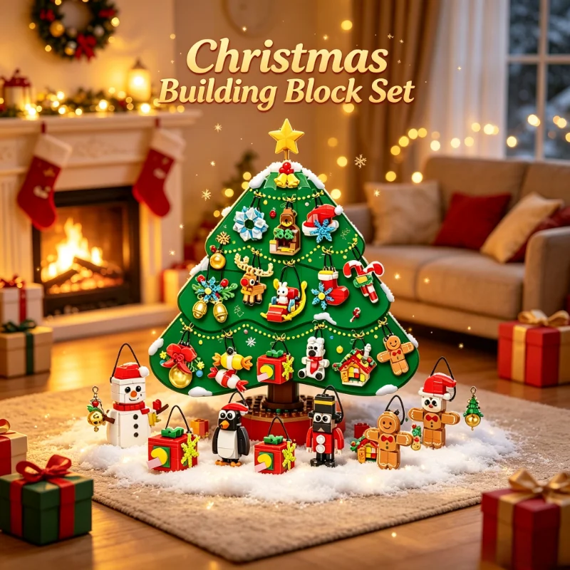 2026 Christmas Advent Calendar Ornaments Building Blocks Set Santa Snowman Tree Decoration 24-Day Countdown Christmas Gift Ideas - Image 3