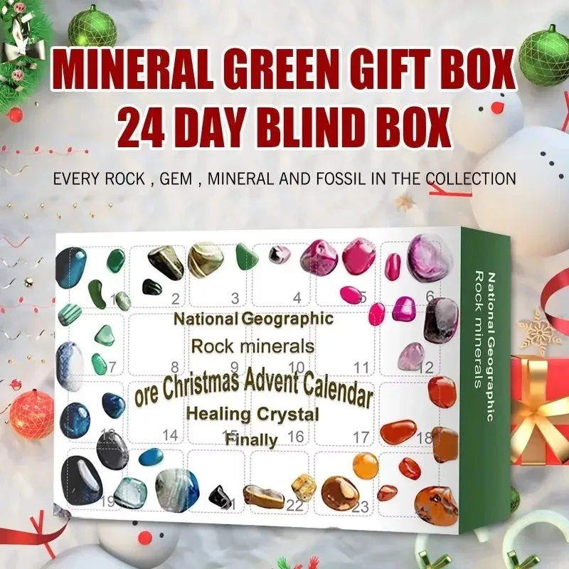 2026 Christmas Advent Calendar with 24 Days of Crystals Rock Collection Countdown for Kids and Adults Gem & Crystals Toys Gift - Image 5
