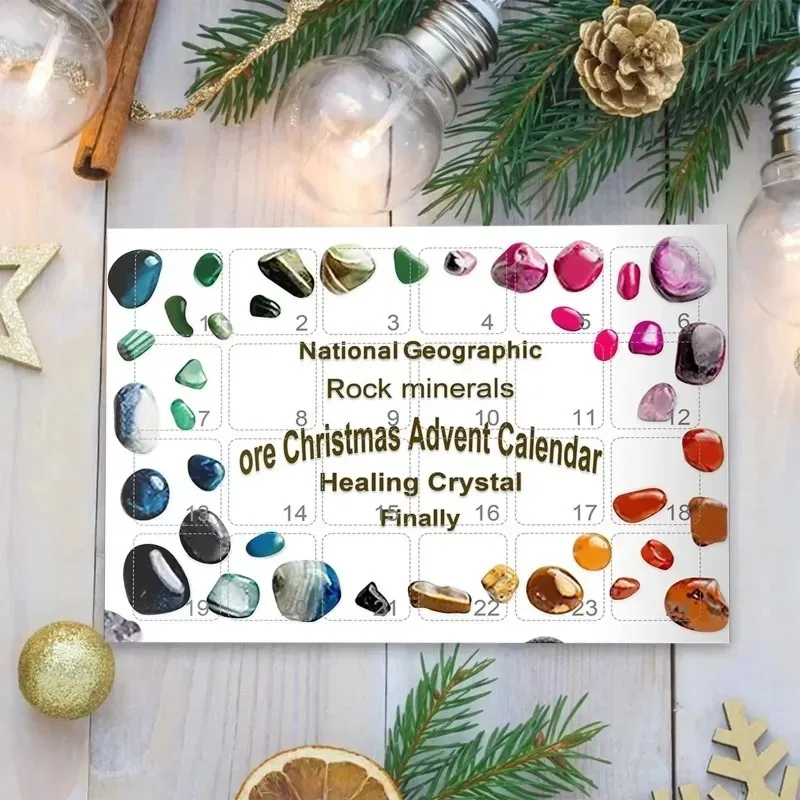 2026 Christmas Advent Calendar with 24 Days of Crystals Rock Collection Countdown for Kids and Adults Gem & Crystals Toys Gift - Image 4