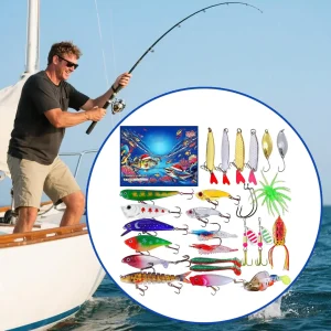 2026 Christmas Countdown Calendar 24 Days Fishing Lure Tackle Kit Toys Bait Themed Countdown Calendar For Husband Boyfriend