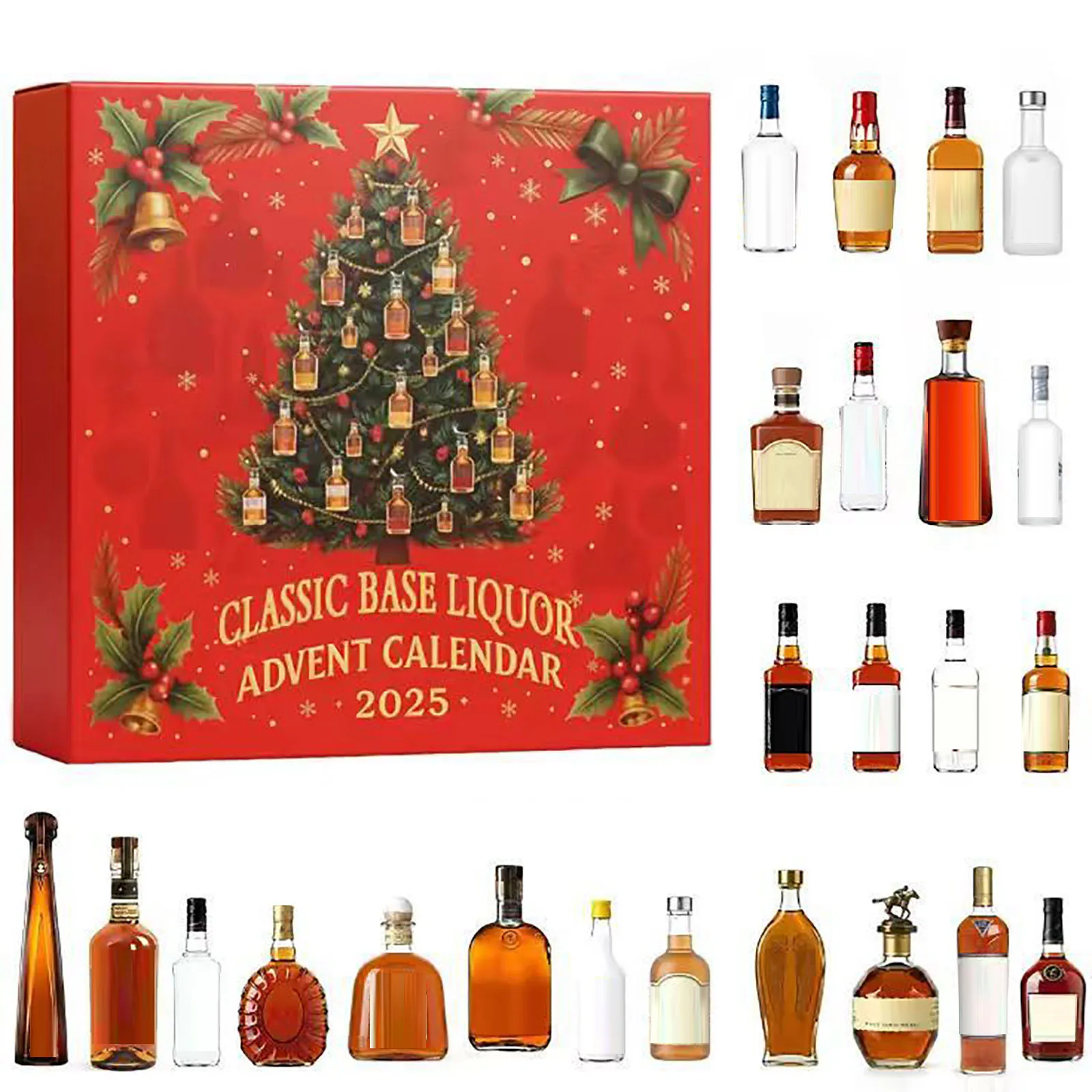 2026 Christmas Countdown Whisky Advent Calendar 2D Flat 24 Bottle Gift For Whisky Tasting Parties 24 Days Countdown Calendar - Image 3